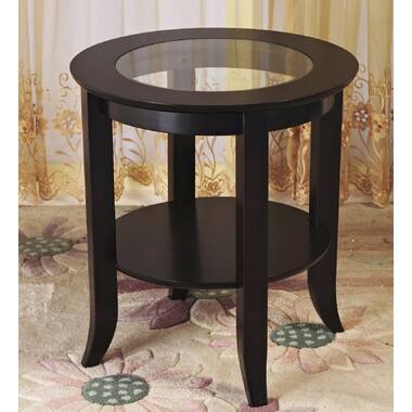 Espresso round clearance end table